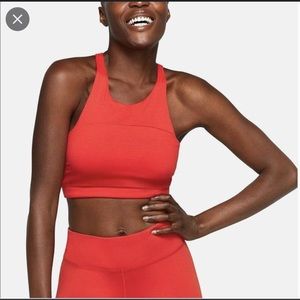 Outdoor Voices High Neck Bra in red, size small